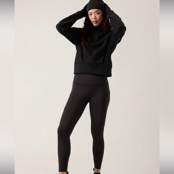 ATHLETA Altitude Polartec Half Zip Sweatshirt // Black #427880 - Picture 2 of 12
